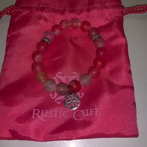 Two shades of pink rustic Cuff Bracelet